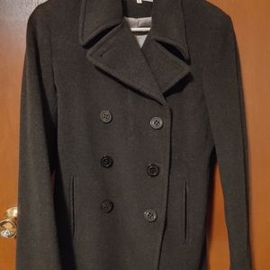 Calvin Klein Black Wool-blend Peacoat